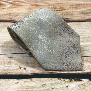Sean John Fine Tailoring Mens Tie Gray Gold Thread